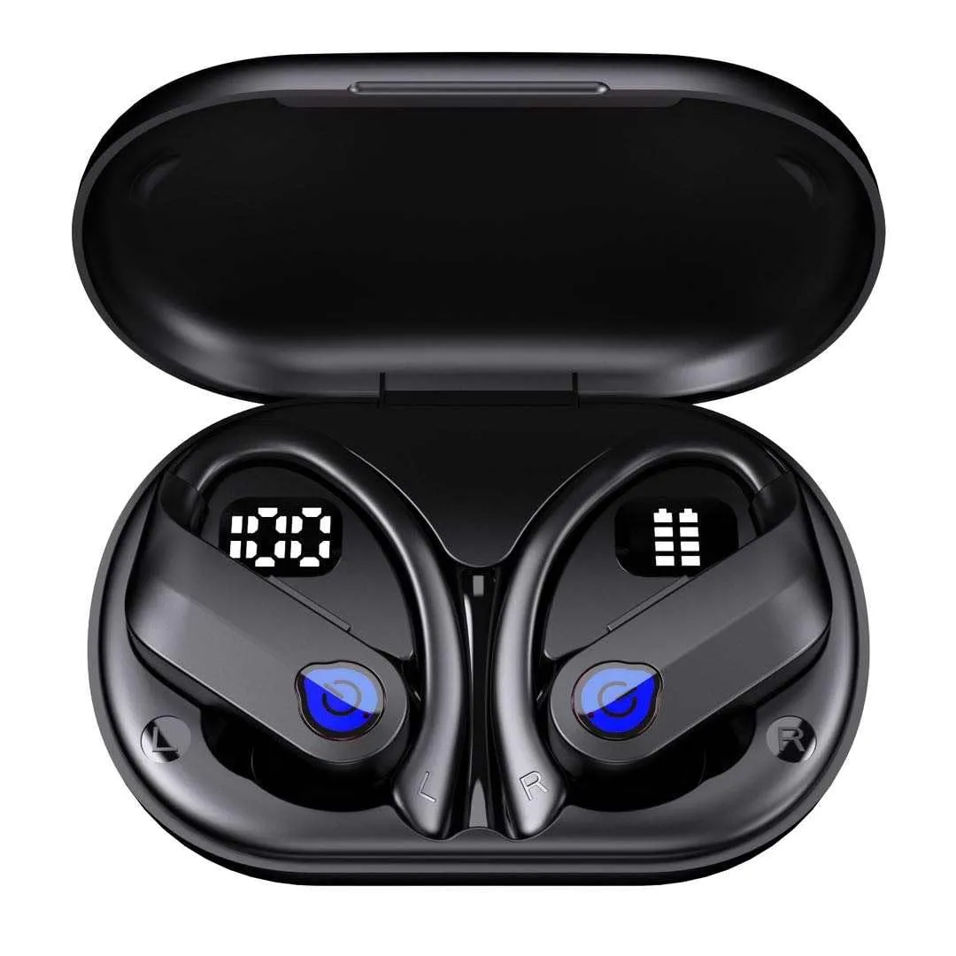 120Hrs Playtime Waterproof True Wireless Earbuds with Noise Cancelling & LED Display - Blue