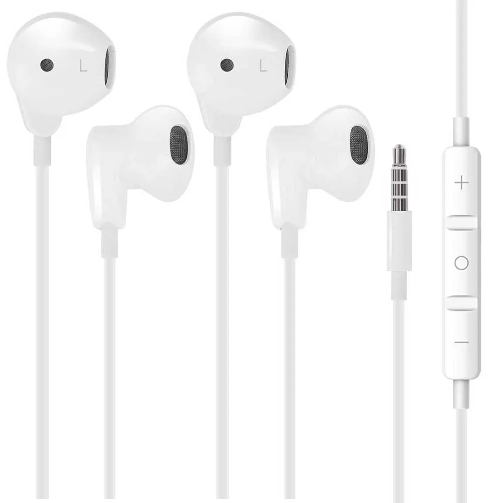 2 Pack Wired Headphones with Microphone & Volume Control for Phone/Android/Computer, KPOCUN