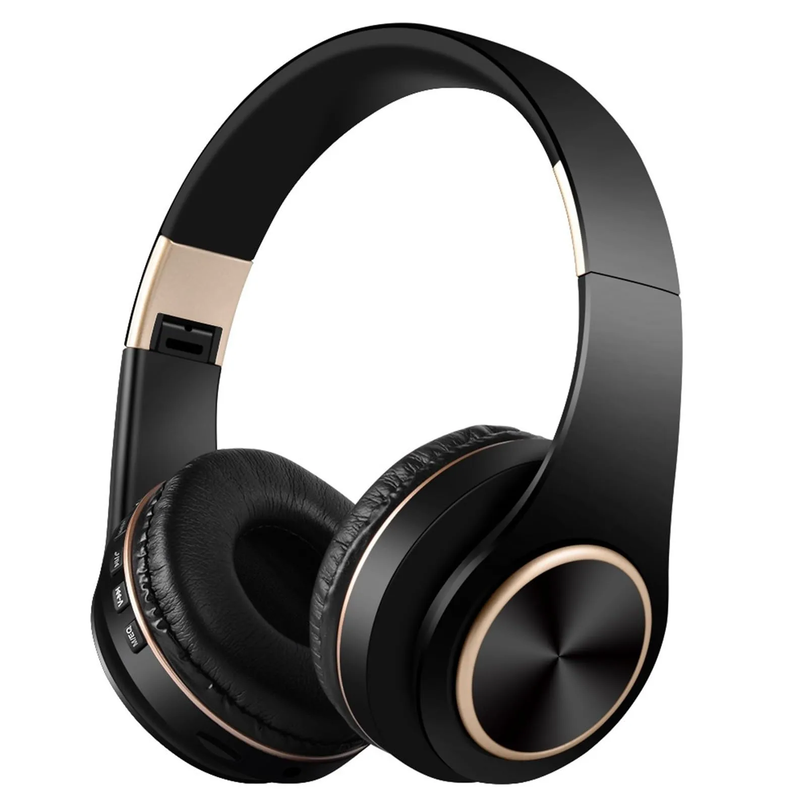 5.1 Bluetooth Headphones Over Ear, Foldable Wireless Gaming Headset, Long Battery Life, Black