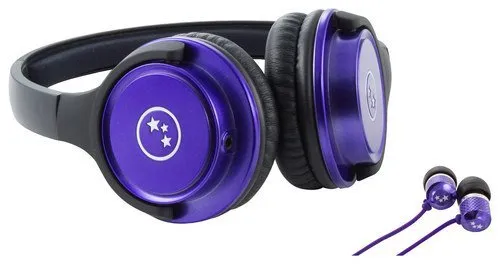 Able Planet Musicians' Choice Over-the-Ear Headphones with Sound Isolation Earphones, Purple