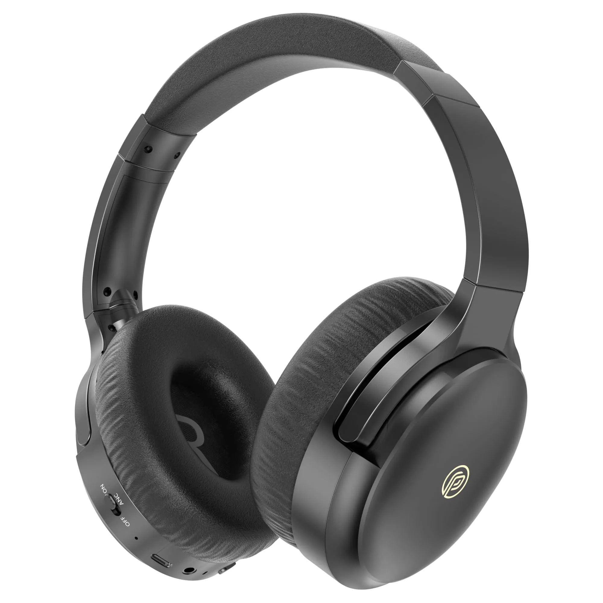 Active Noise Cancelling Headphones - 100H Playtime, Bluetooth 5.1, Deep Bass, Pure Black