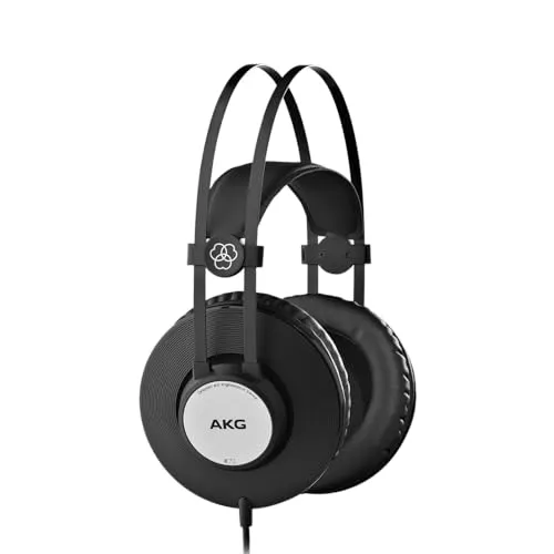 AKG K72 Over-Ear Closed-Back Headphones, 40mm Drivers, 16Hz-20kHz, Lightweight, Black