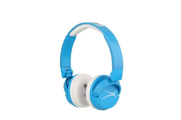 Altec Lansing Kid Safe 2-in-1 Bluetooth & Wired Headphones, Noise Cancelling, Volume Control, Blue