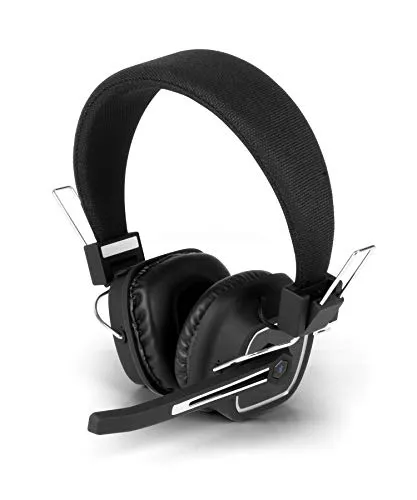 Aluratek Bluetooth 5.0 Over-Ear Headphones with Boom Mic, Noise Cancelling, Long Battery Life