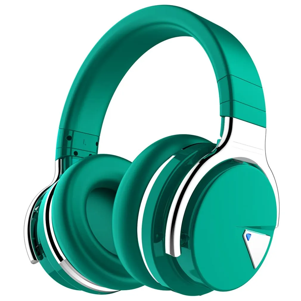 ANC Active Noise Cancelling Wireless Bluetooth Over-Ear Headphones - 30H Playtime, Green