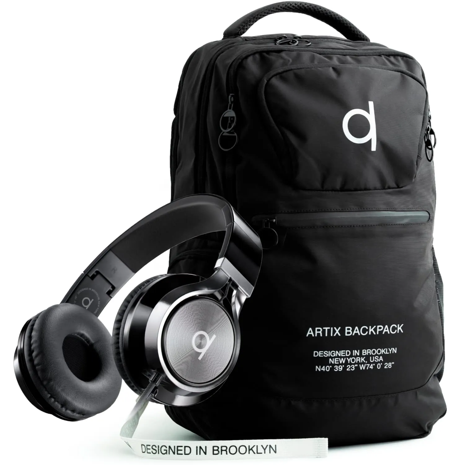 ARTIX CL750 Foldable Noise Isolating Headphones & Comfortable 17.3' Laptop Travel Backpack