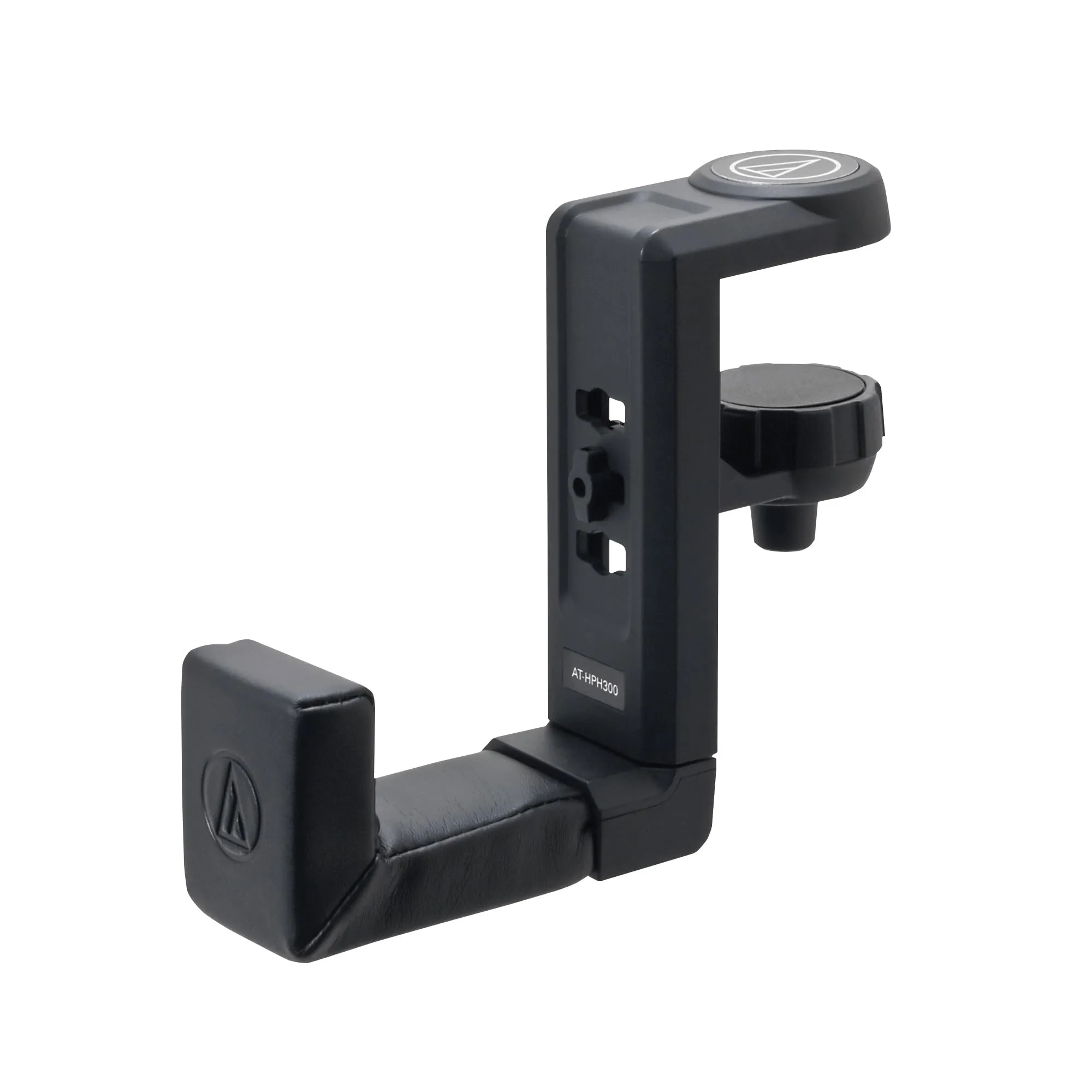 Audio-Technica AT-HPH300 Headphone Hanger - Adjustable Clamp, 360° Rotation, Soft Leatherette Pad