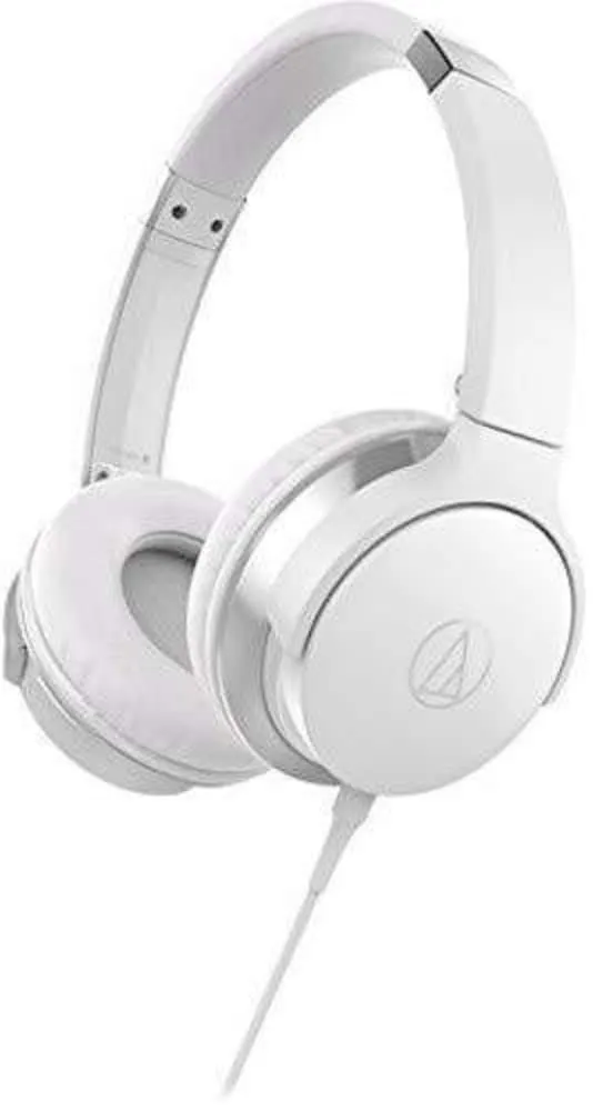 Audio-Technica ATH-AR3iSWH On-Ear Headphones with Mic & Control, White - 32 Ohm Impedance