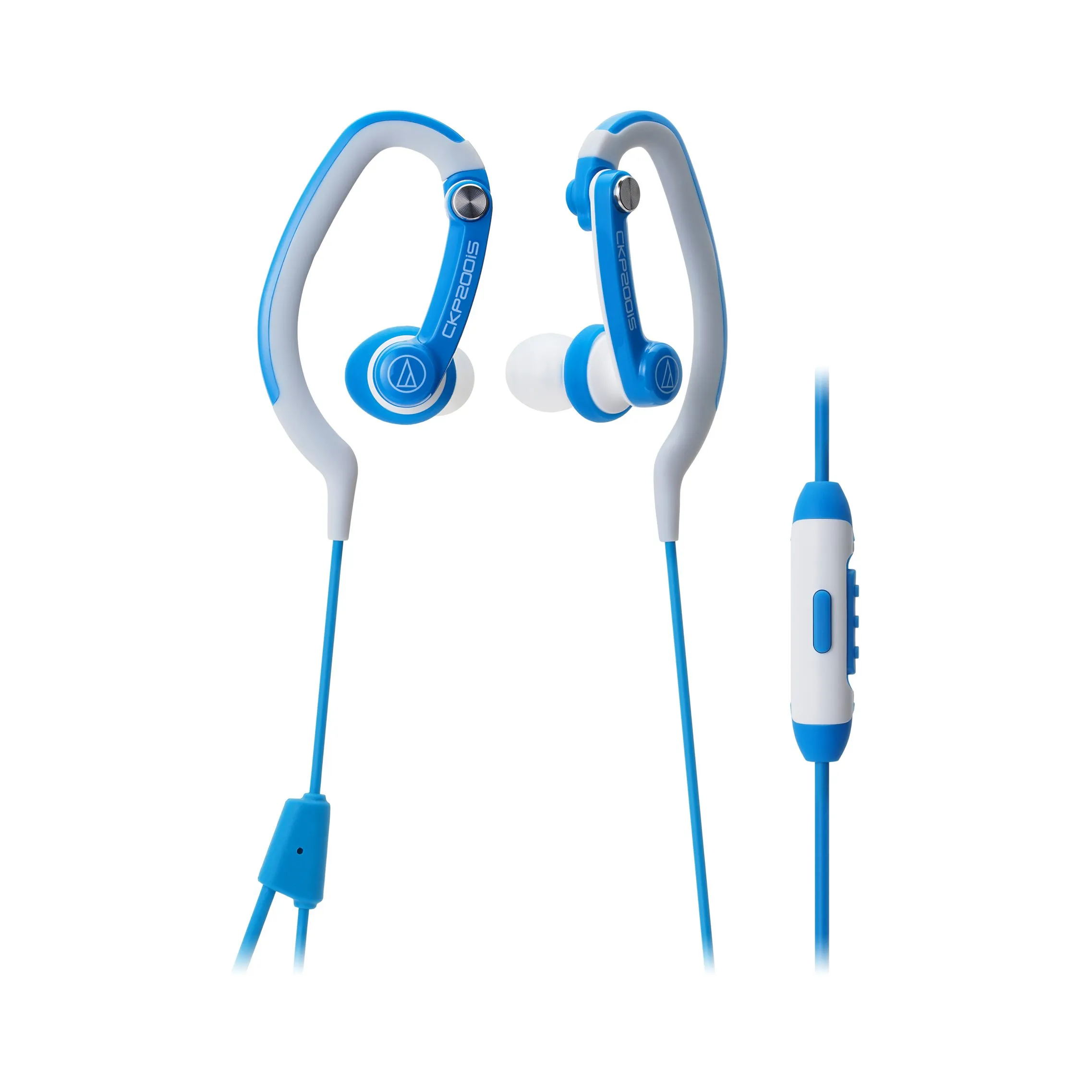 Audio-Technica ATH-CKP200iS Blue In-ear Headphones with Mic, IPX5 Waterproof, Comfortable Fit