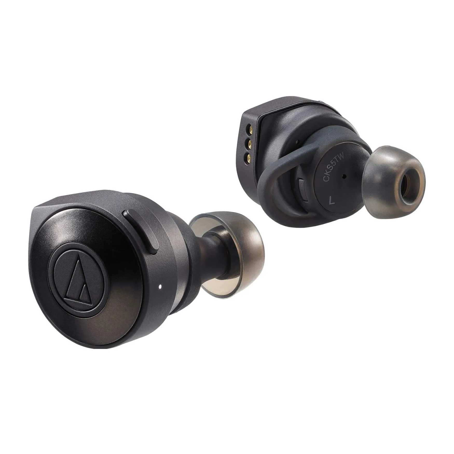 Audio-Technica ATH-CKS5TWBK Solid Bass Wireless Earbuds, Black - 15-Hour Battery, IPX2 Water-Resistant