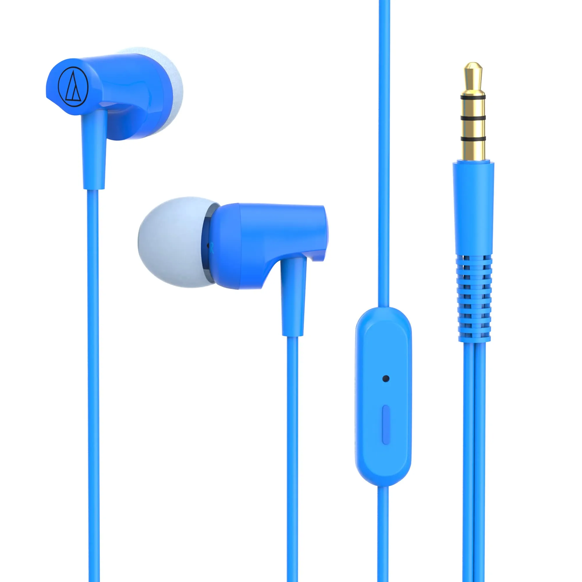 Audio-Technica ATH-CLR100iSBL In-Ear Headphones with In-Line Mic, Blue, Comfort Fit & Sound Isolation