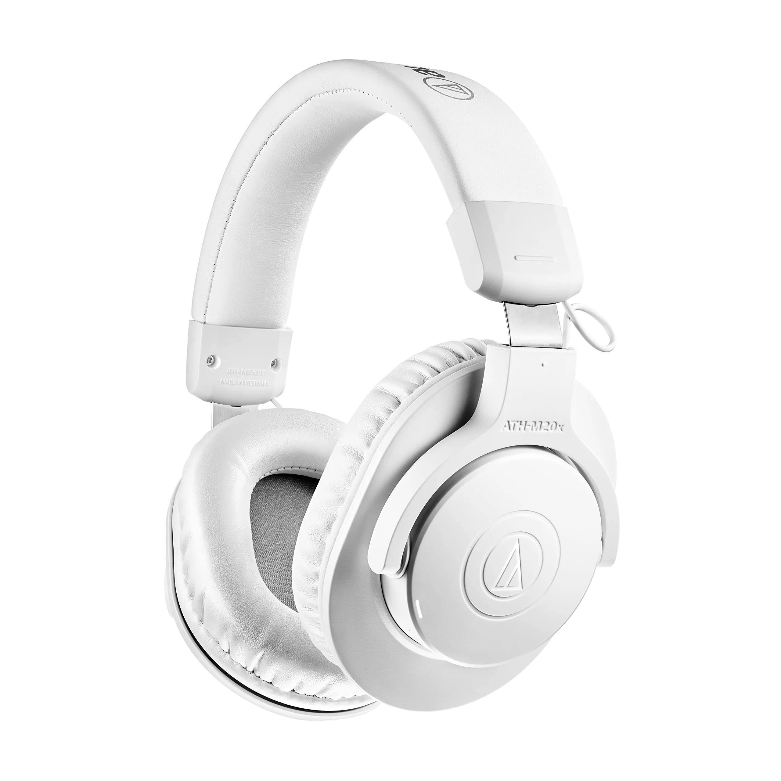 Audio-Technica ATH-M20xBTWH Wireless Over-Ear Headphones, White - Enhanced Low-Frequency Sound