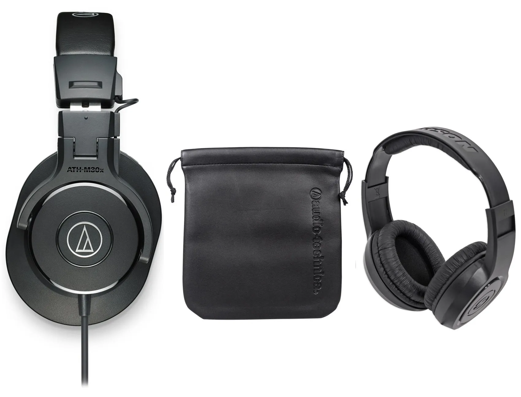 Audio-Technica ATH-M30X & Samson SR350 Studio Monitor Headphones Bundle with Enhanced Sound Isolation