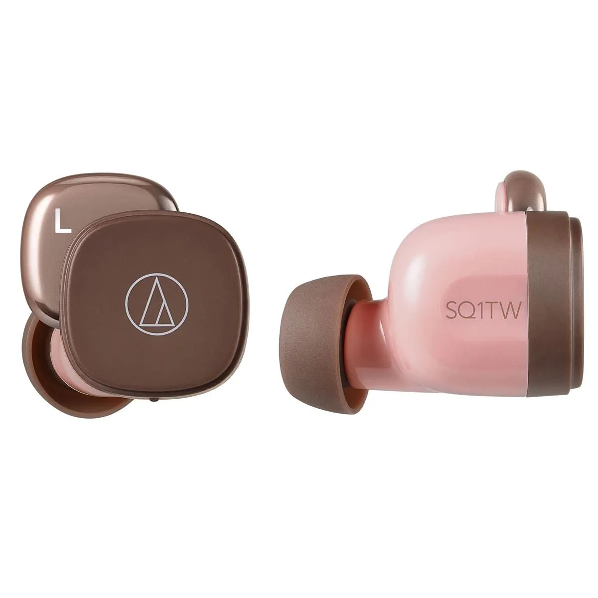 Audio-Technica ATH-SQ1TW Wireless In-Ear Headphones, Pink/Brown with 19.5 Hours Playback