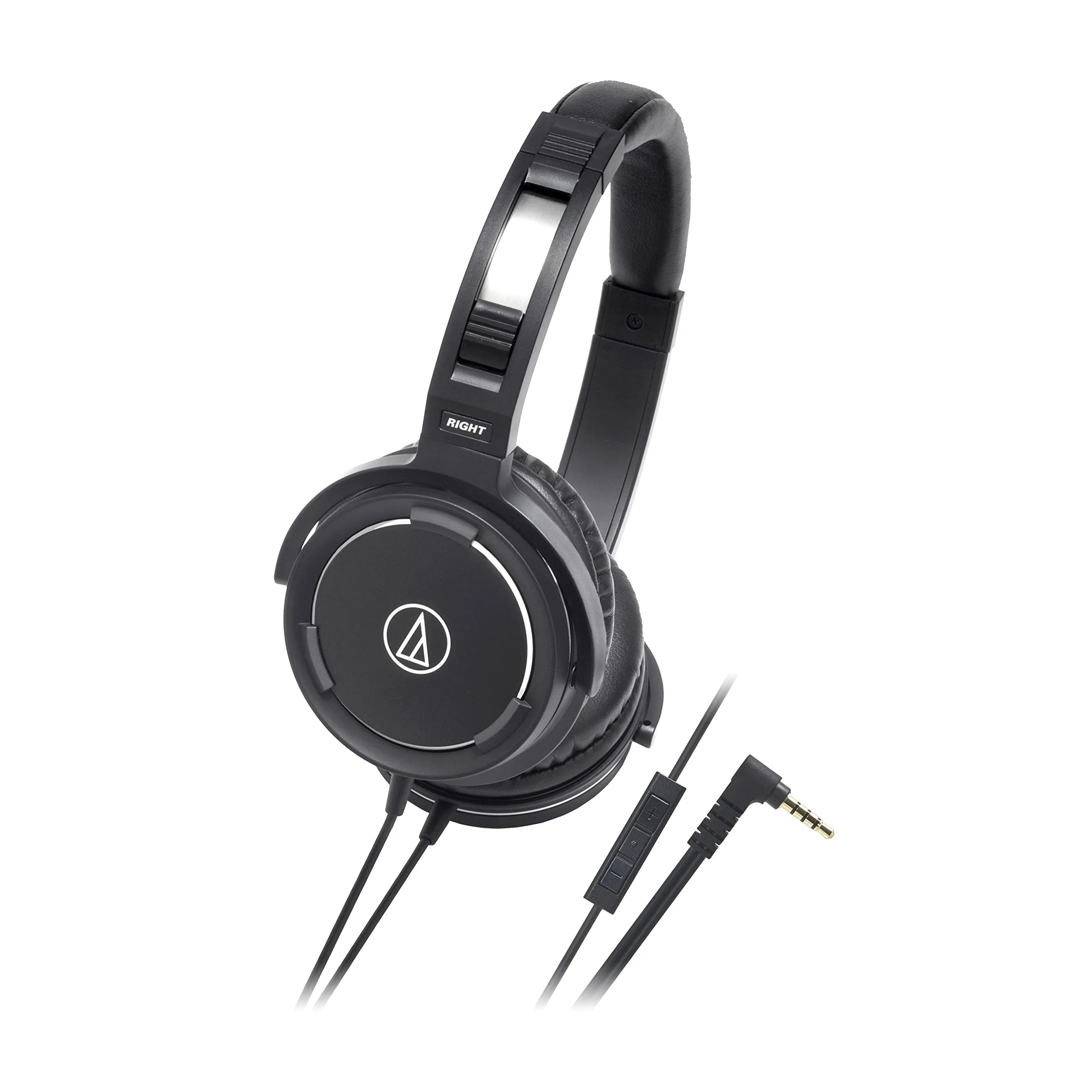 Audio-Technica ATH-WS55IBK Solid Bass Over-Ear Headset for iPod/iPhone/iPad - Comfortable & Powerful