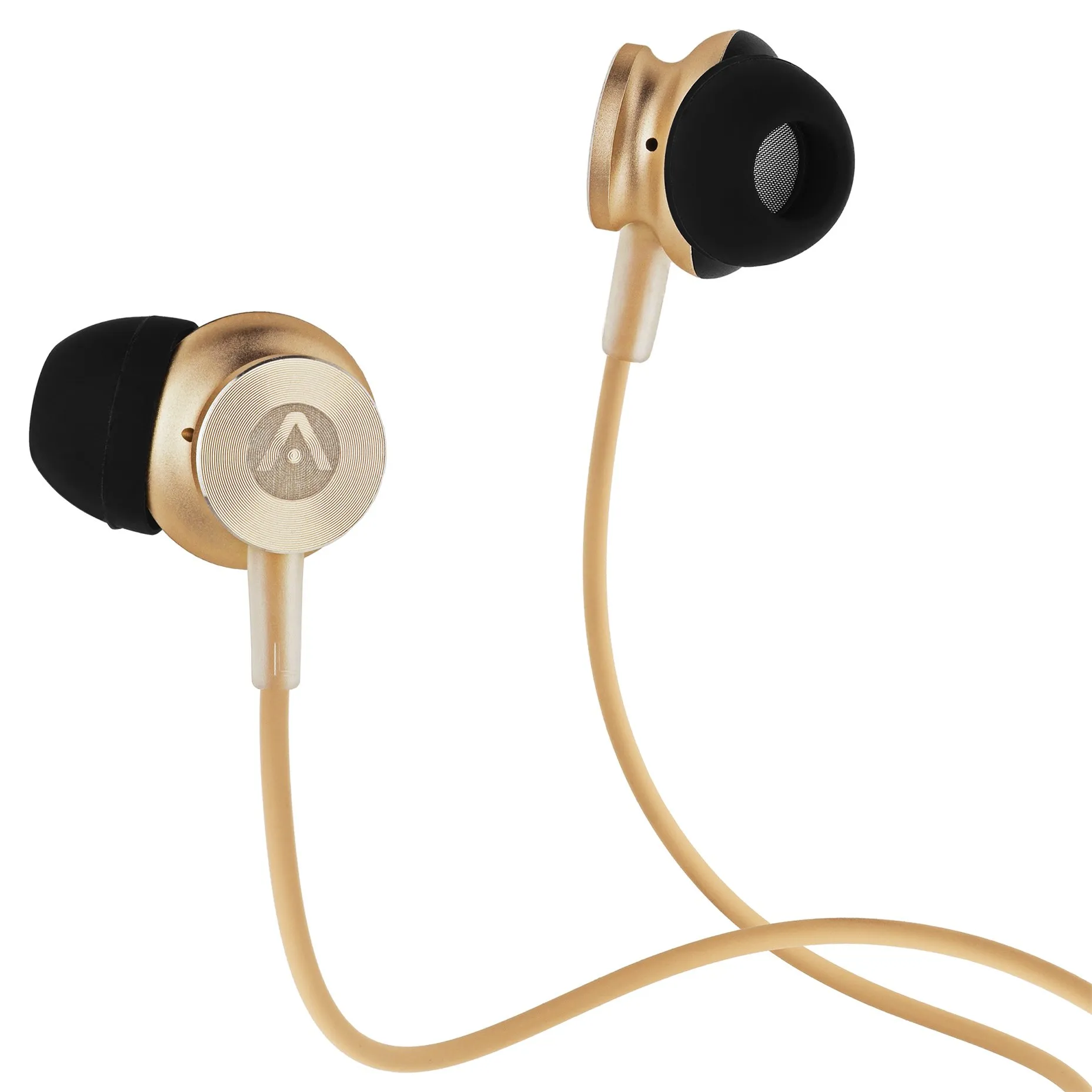 Audiomate A180 Hi-Fi Noise Isolating Wired Earbuds Gold/Black with Built-in Microphone & Remote