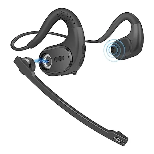 BANIGIPA Bluetooth Headset with Removable Microphone, Open-Ear Design, Noise Cancelling for Office