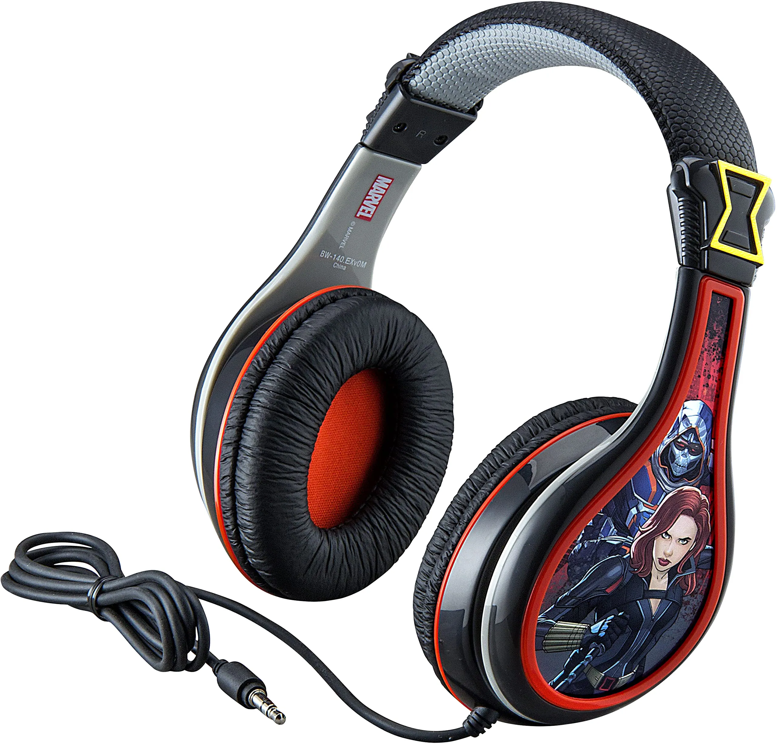 Batman Kids Headphones - Stereo Sound, Tangle-Free Volume Control, Wired Over Ear Headphones