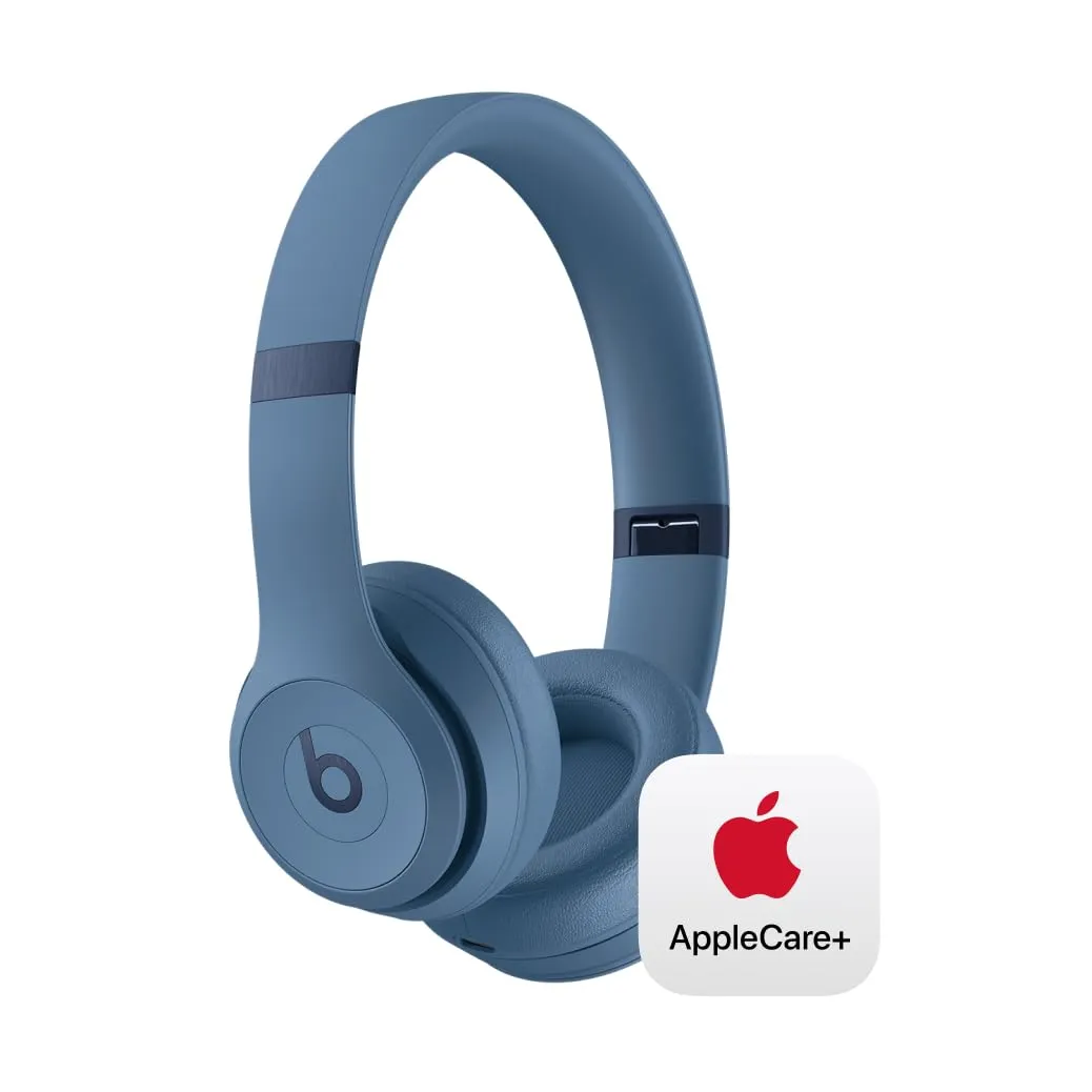 Beats Solo4 Headphones with AppleCare+ - Slate Blue, 50-Hour Battery, Personalized Audio Experience