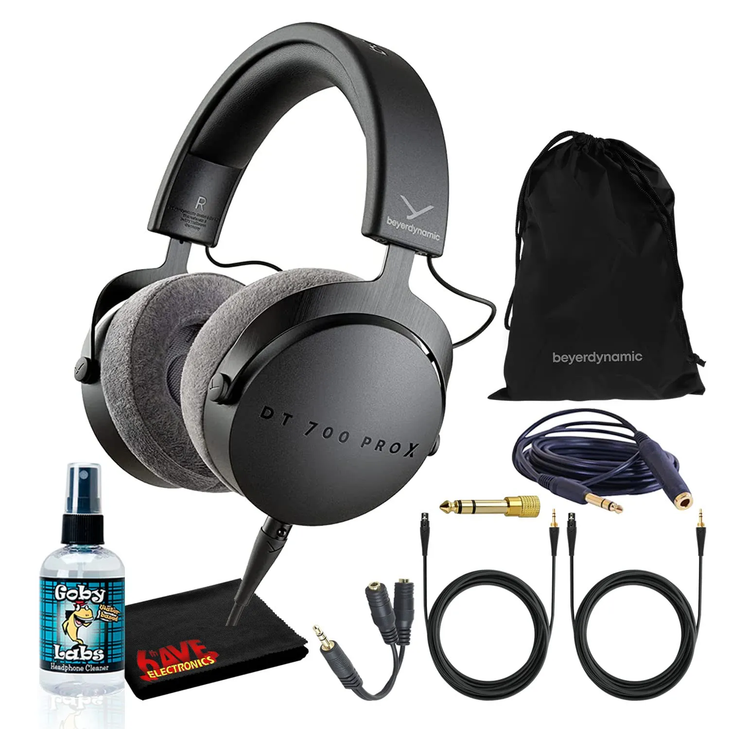 beyerdynamic DT 700 Pro X Closed-Back Studio Headphones Bundle with Cleaning Kit & Cables