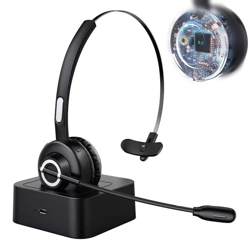 Bluetooth-Compatible Headphones BH-m97 Wireless Noise Cancelling Headset for Computer Phones (Black)