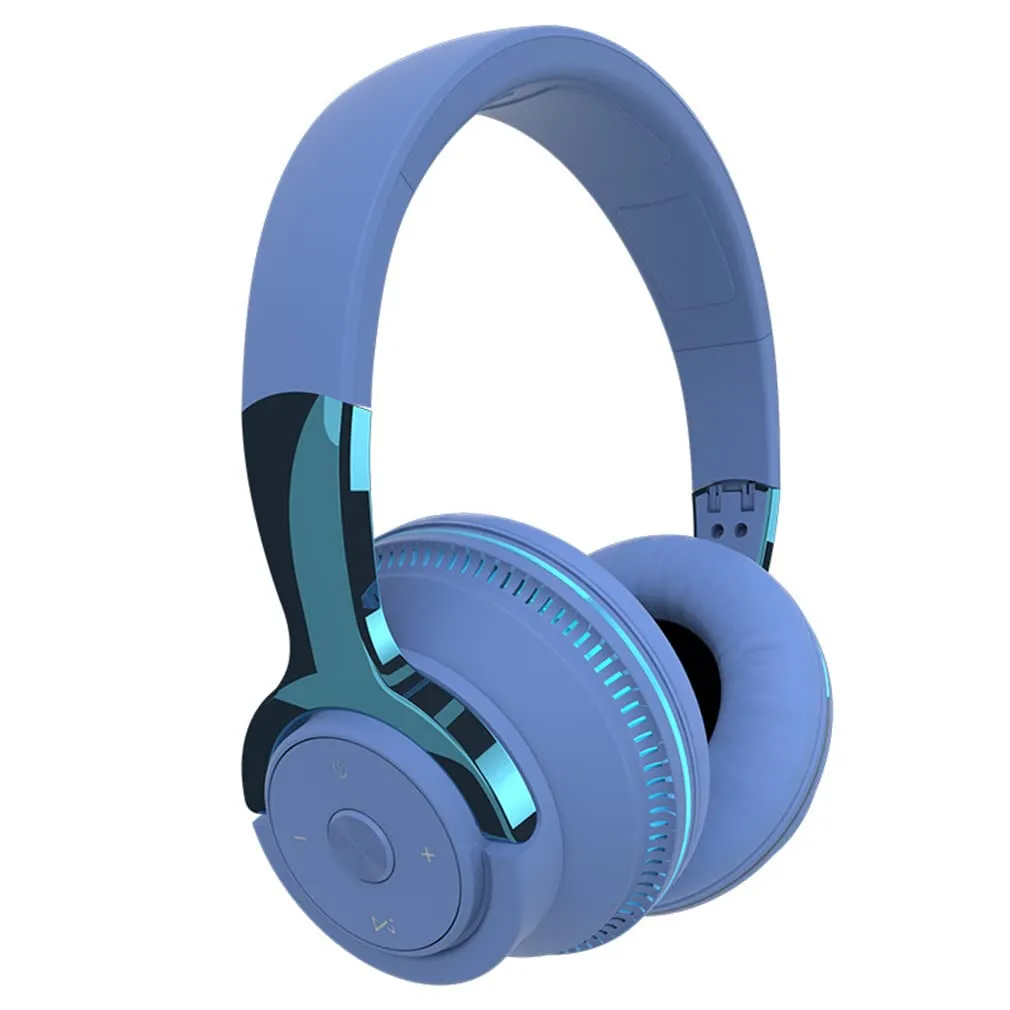 Bluetooth 5.0 Wireless On-Ear Headphones with Microphone, 24 Hours Playtime, Blue