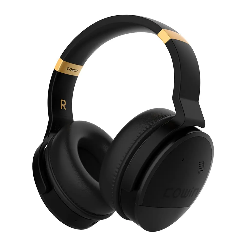 Bluetooth 5.0 Wireless Over-Ear Headphones ANC, Hi-Fi Deep Bass, Foldable, Soft Earpads, Gold