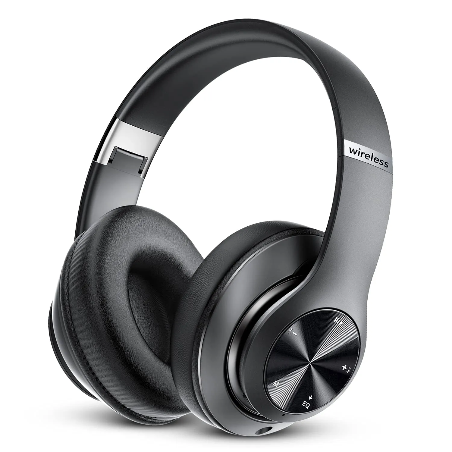 Bluetooth Headphones Over Ear, 60 Hours Playtime, Foldable Wireless Hi-Fi Stereo with Microphone