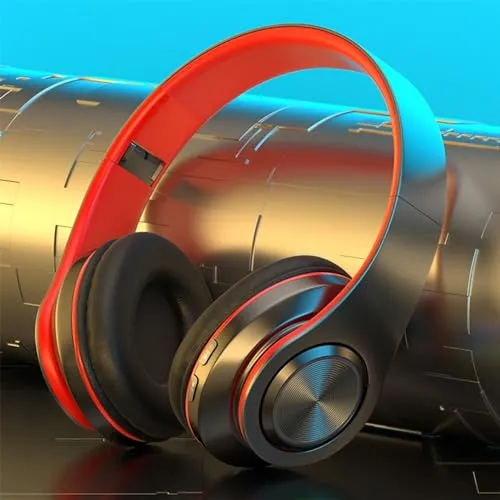 Bluetooth Headphones Over Ear, Foldable Lightweight, Wired & Wireless, Deep Bass, Fast Charging