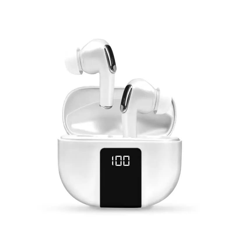 Bluetooth Headphones True Wireless Earbuds 60H Playback IPX5 Waterproof LED Display White