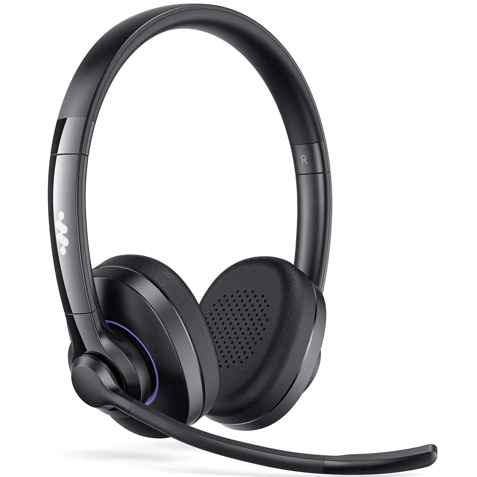 Bluetooth Headset with Noise Cancelling Mic & Mute Button, 55Hrs Battery Life, Bluetooth V5.3