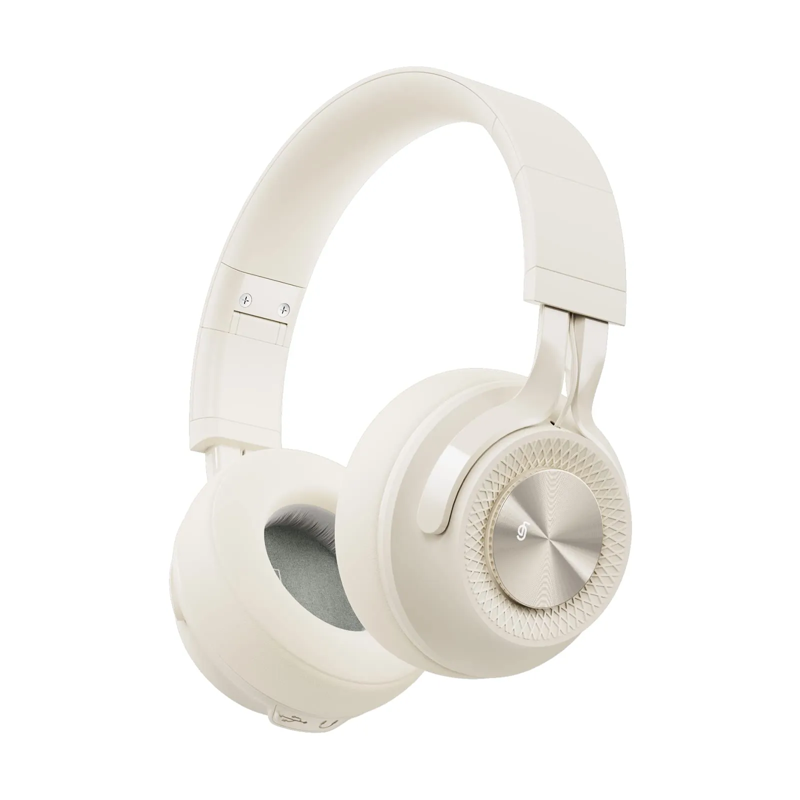 Bluetooth Over-Ear Headphones, 60H Playtime, Low Latency, HiFi Stereo, Deep Bass, Beige