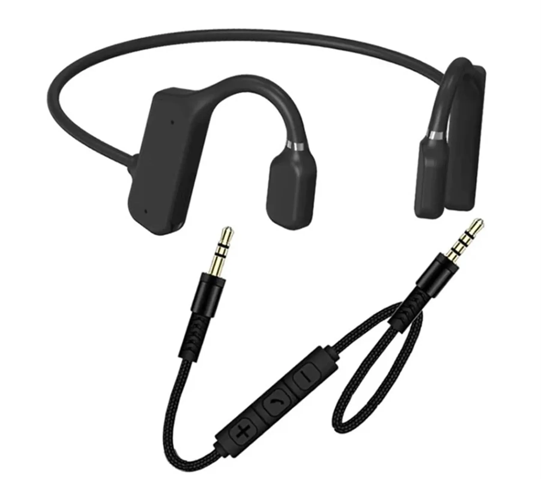 Bone Conduction Earphones, 3.5mm Wired Headphones, Lightweight Open-Top Design for Music & Calls