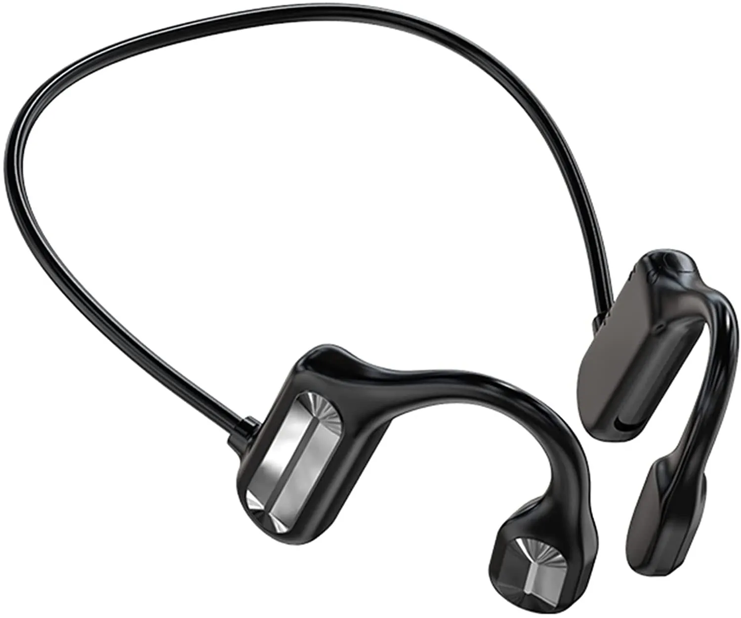 Bone Conduction Headphones Black, Noise Cancelling, Waterproof, Lightweight Wireless Earphones