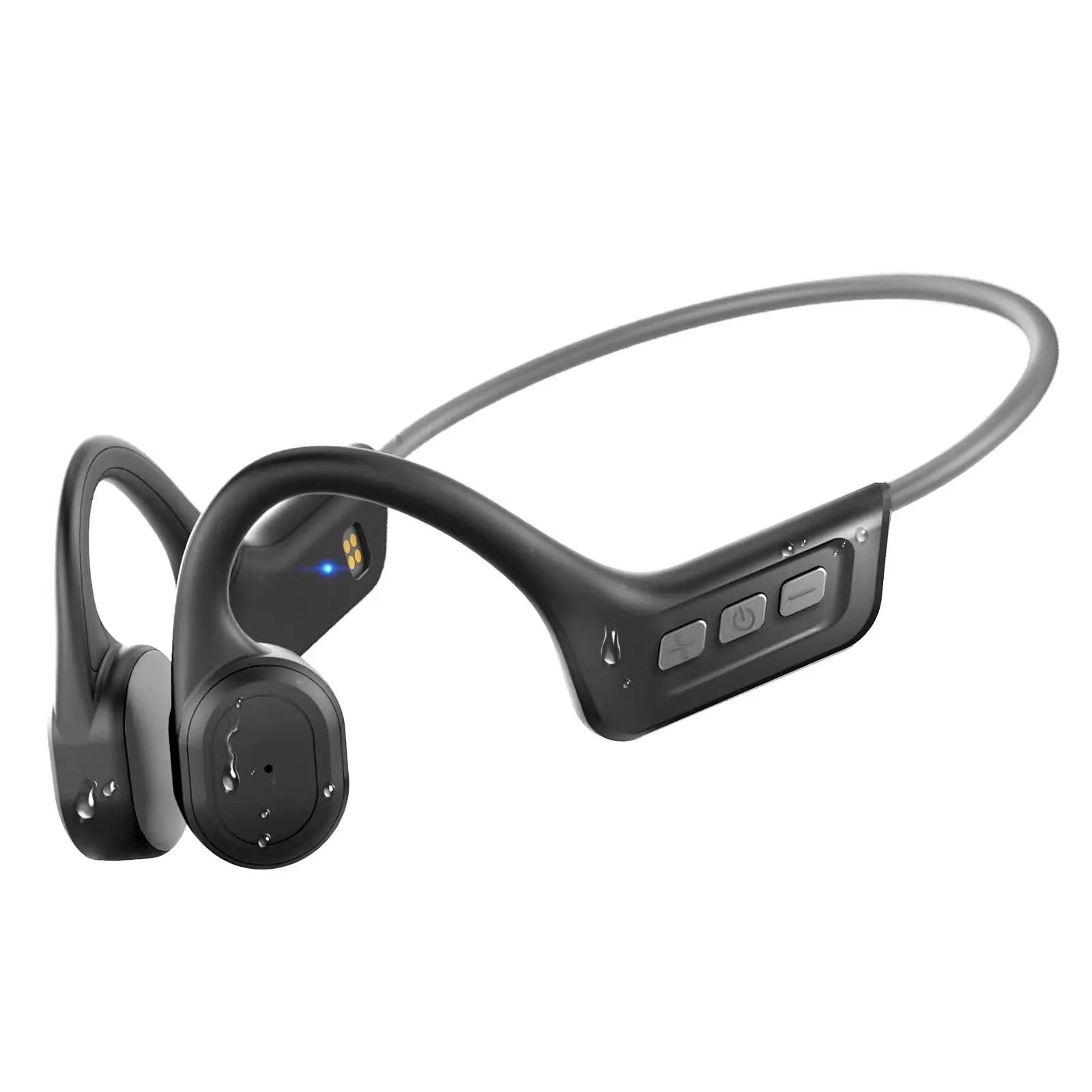 Bone Conduction Headphones, IPX7 Waterproof Wireless Earbuds, Bluetooth 5.3, 10H Playtime, Gray