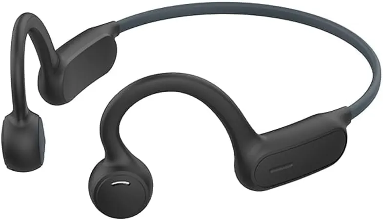 Bone Conduction Headphones, Noise-Canceling MIC, Bluetooth Waterproof Sport Headphones (Grey)