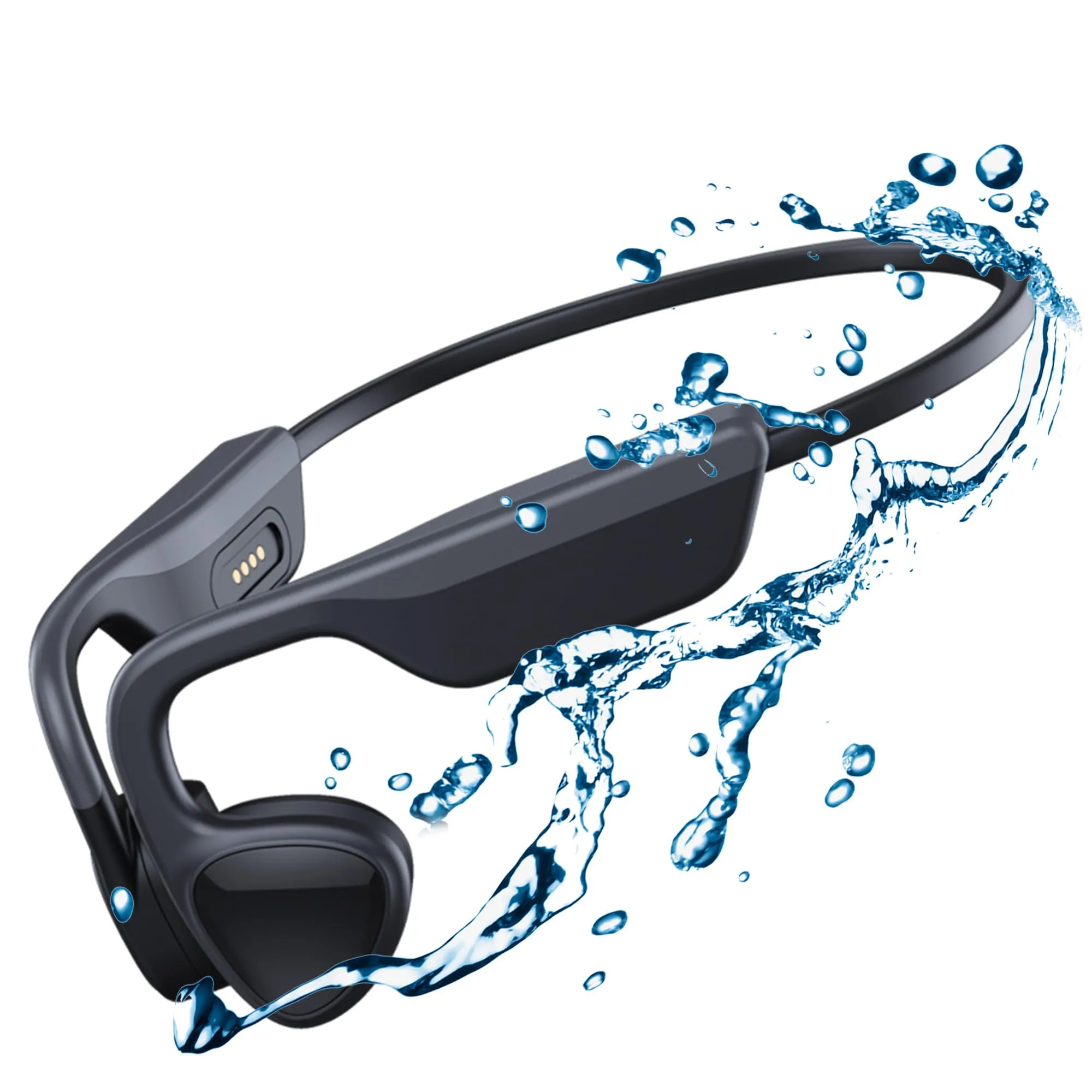 Bone Conduction Wireless Headphones, IPX5 Waterproof, Bluetooth 5.3, 6 Hours Battery, Black