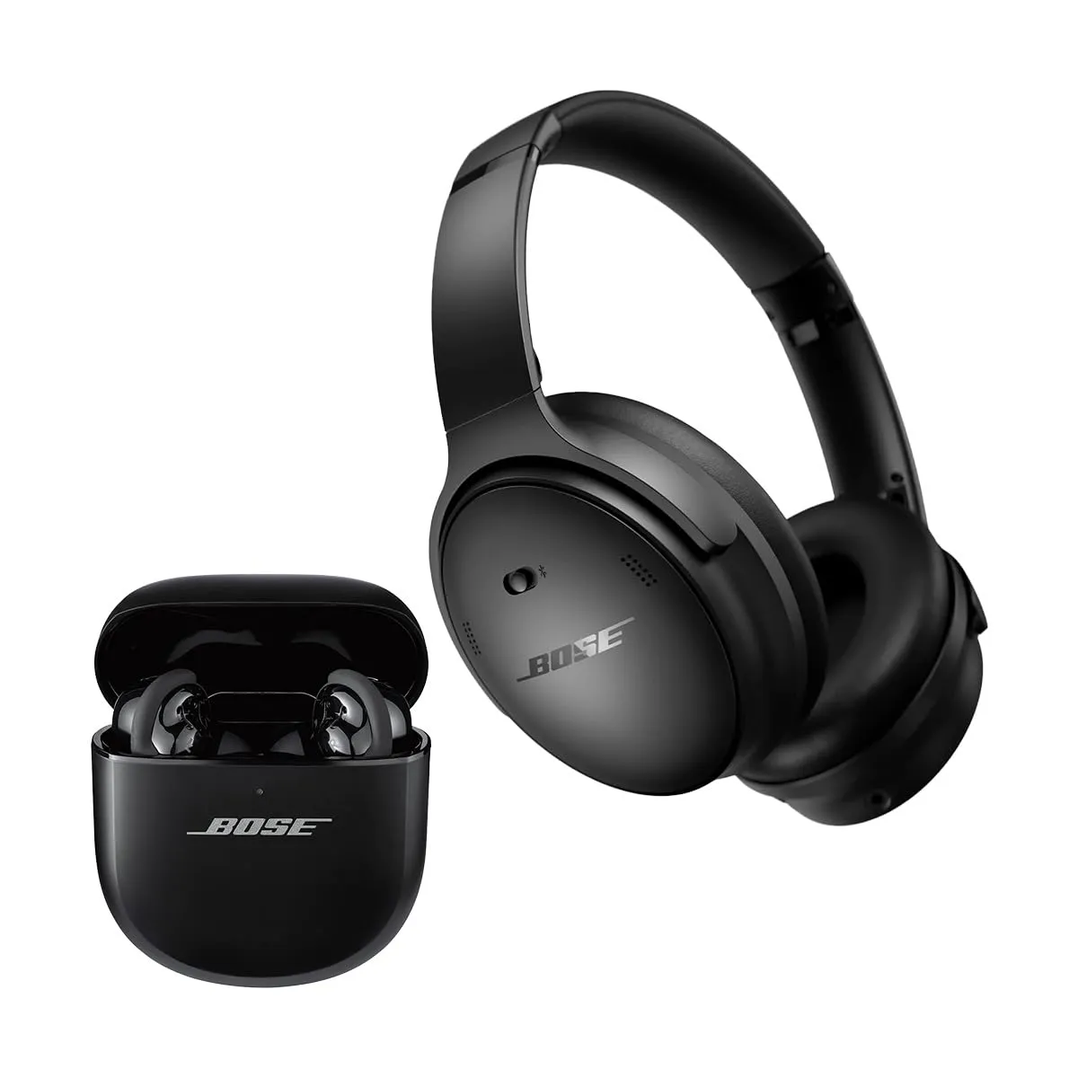 Bose QuietComfort Headphones & Ultra Wireless Earbuds Bundle - Active Noise Cancellation, Black