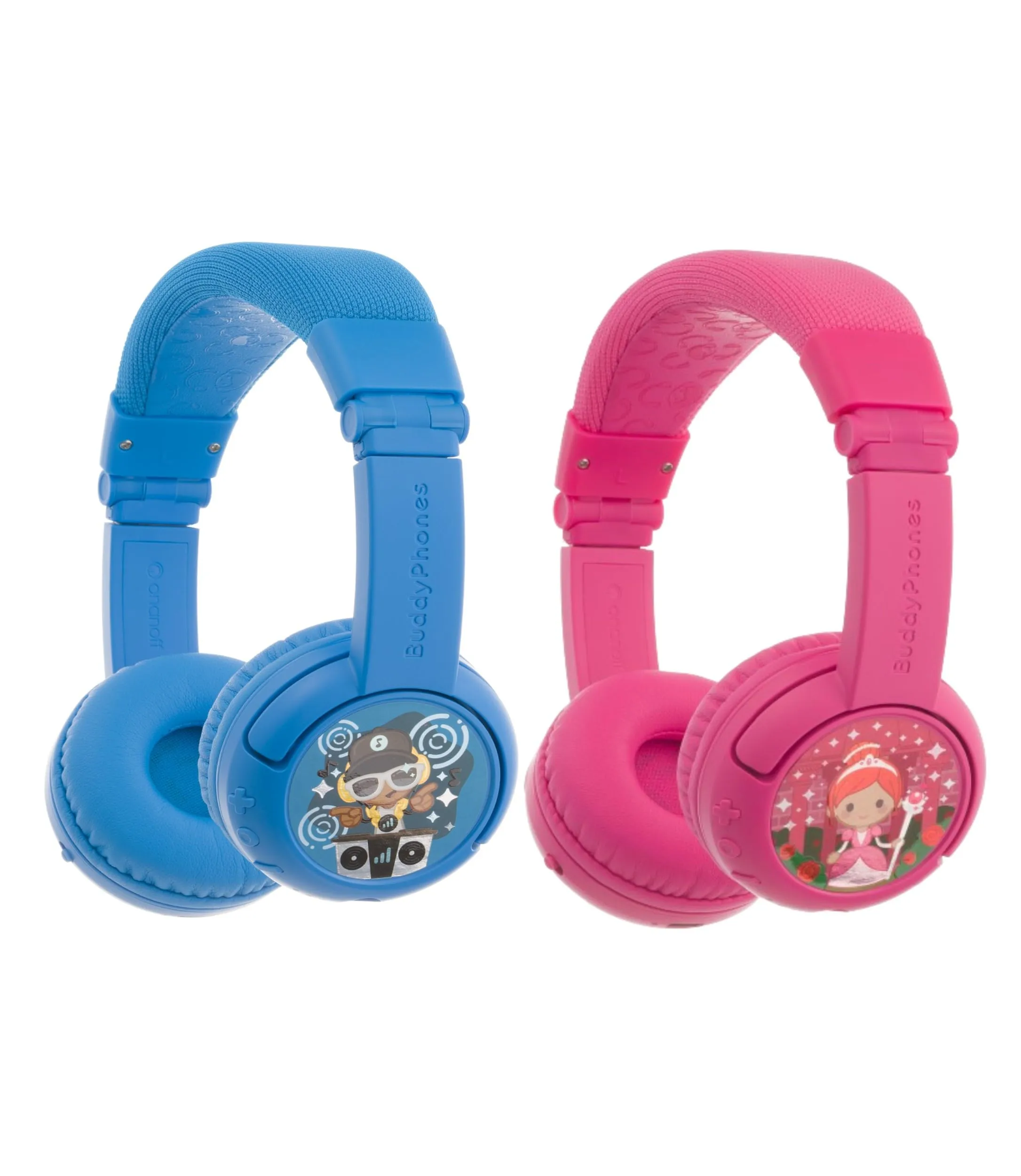 BuddyPhones Play+ Bundle for Kids - CoolBlue & Rosepink, Volume Limiting, Dual Connection