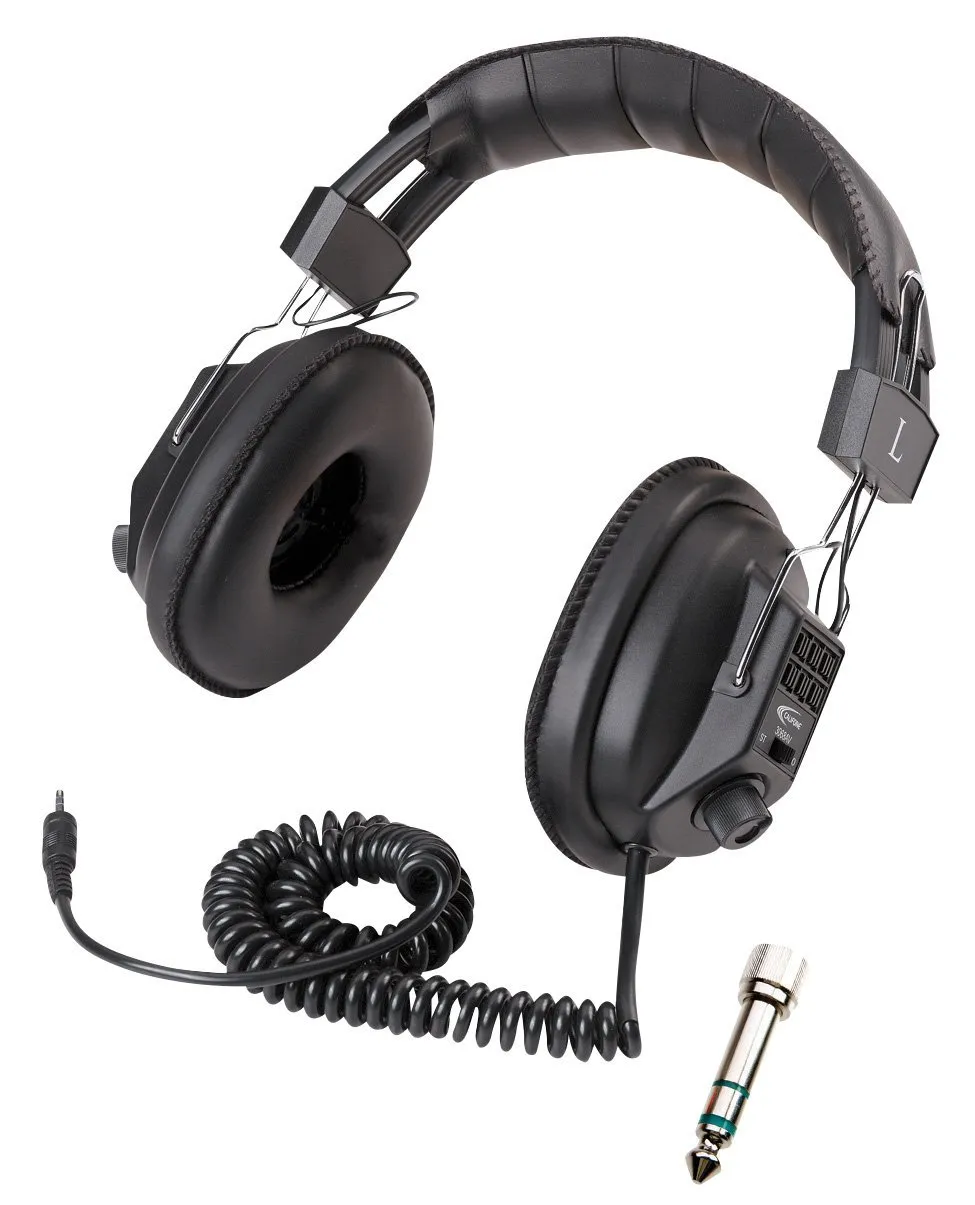 Califone 3068AV Stereo/Mono Headphones - 3.5mm Plug, Black, Dual Volume Controls, Noise Reducing