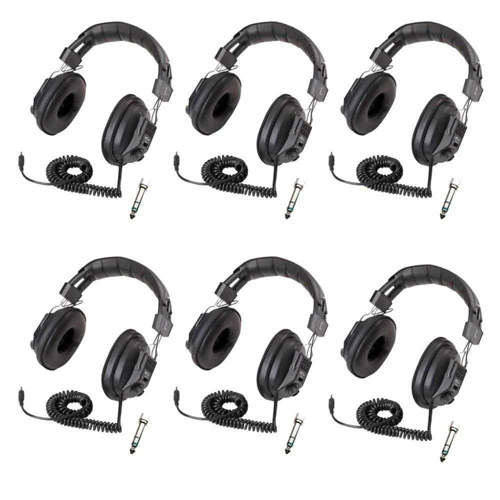 Califone 3068AV Switchable Stereo/Mono Headphones 6-Pack Bundle for Schools and Libraries