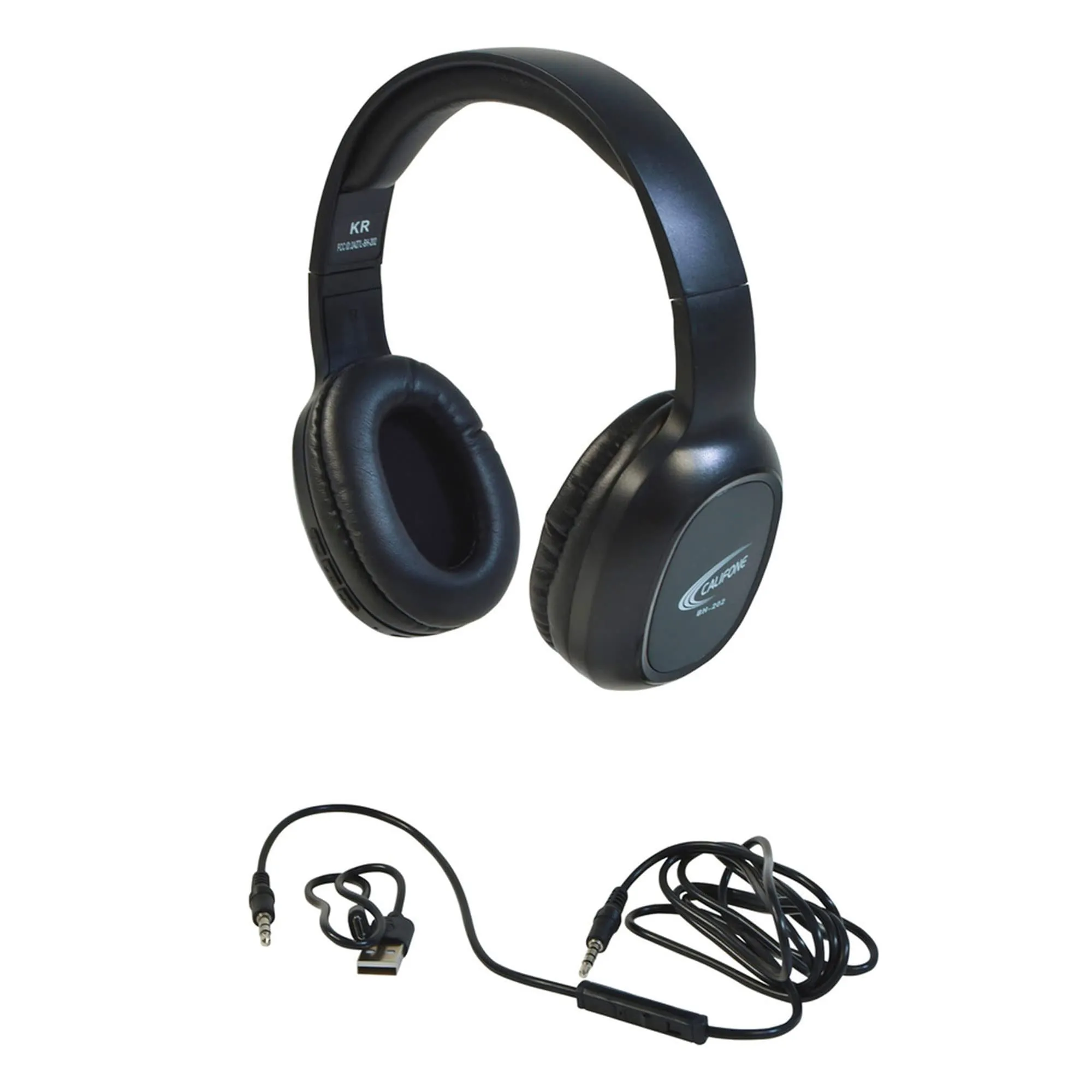 Califone BH-202 Bluetooth Wireless Headset with Aux-T Cable, Comfortable Over-Ear Design