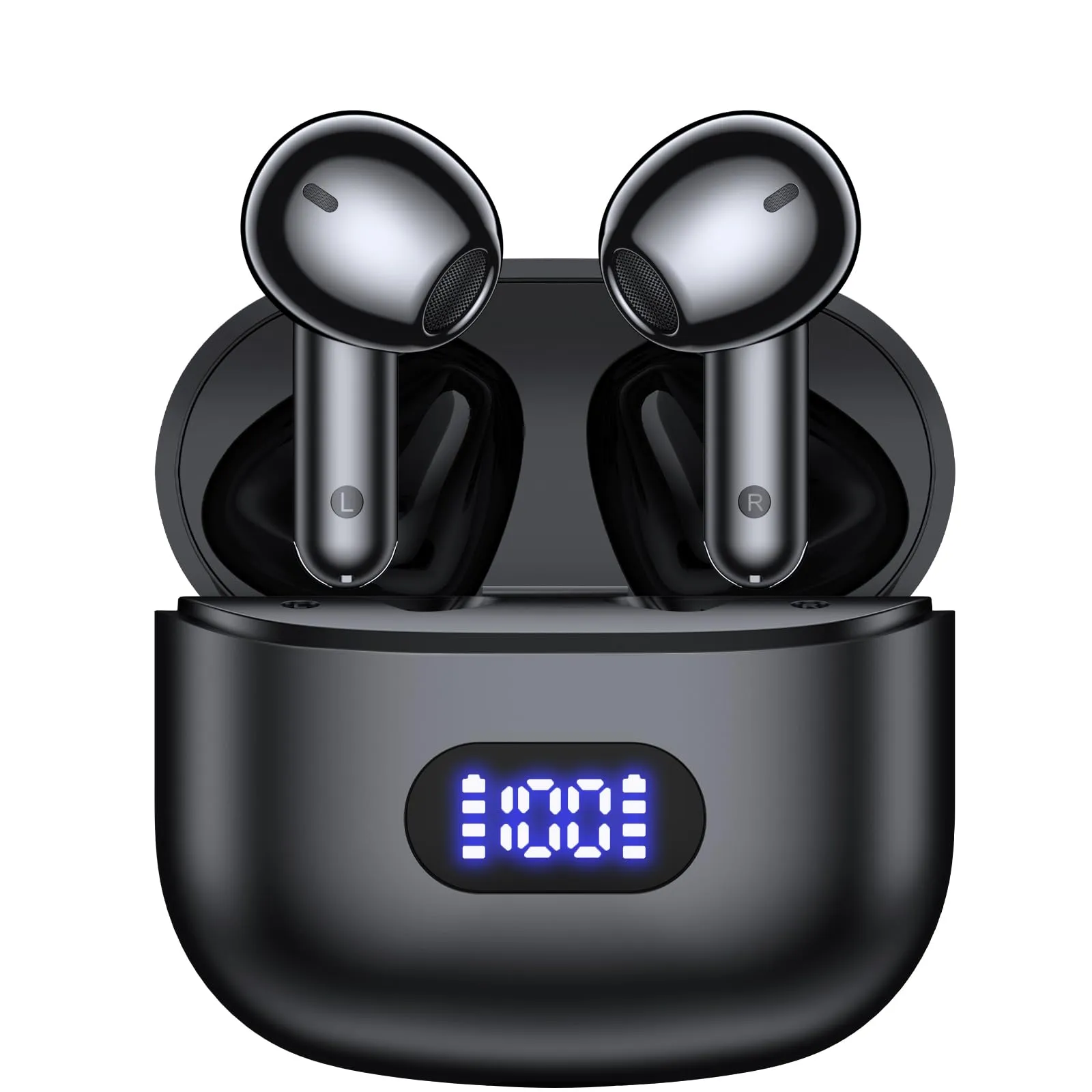 CAPOXO Wireless Earbuds Bluetooth 5.3, 60Hrs Playback, IPX7 Waterproof, Wireless Charging, LED Display