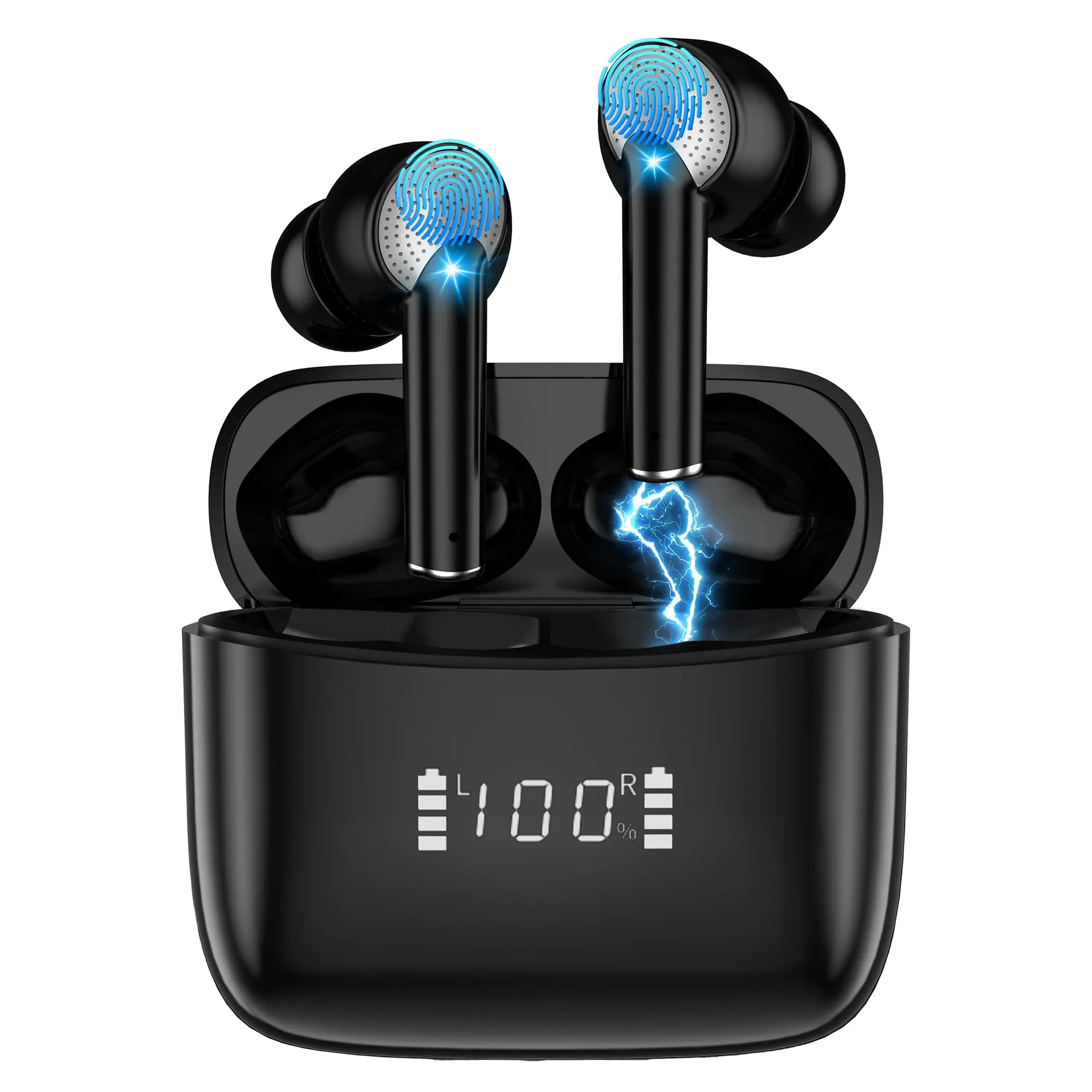 Carviki Bluetooth 5.3 In-Ear Headphones, Noise Cancelling, Waterproof IPX7, 50H Playtime, 4 Mics