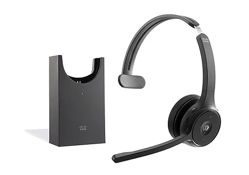 Cisco Headset 721 Wireless Single On-Ear Bluetooth Headphones with Webex Button, Carbon Black