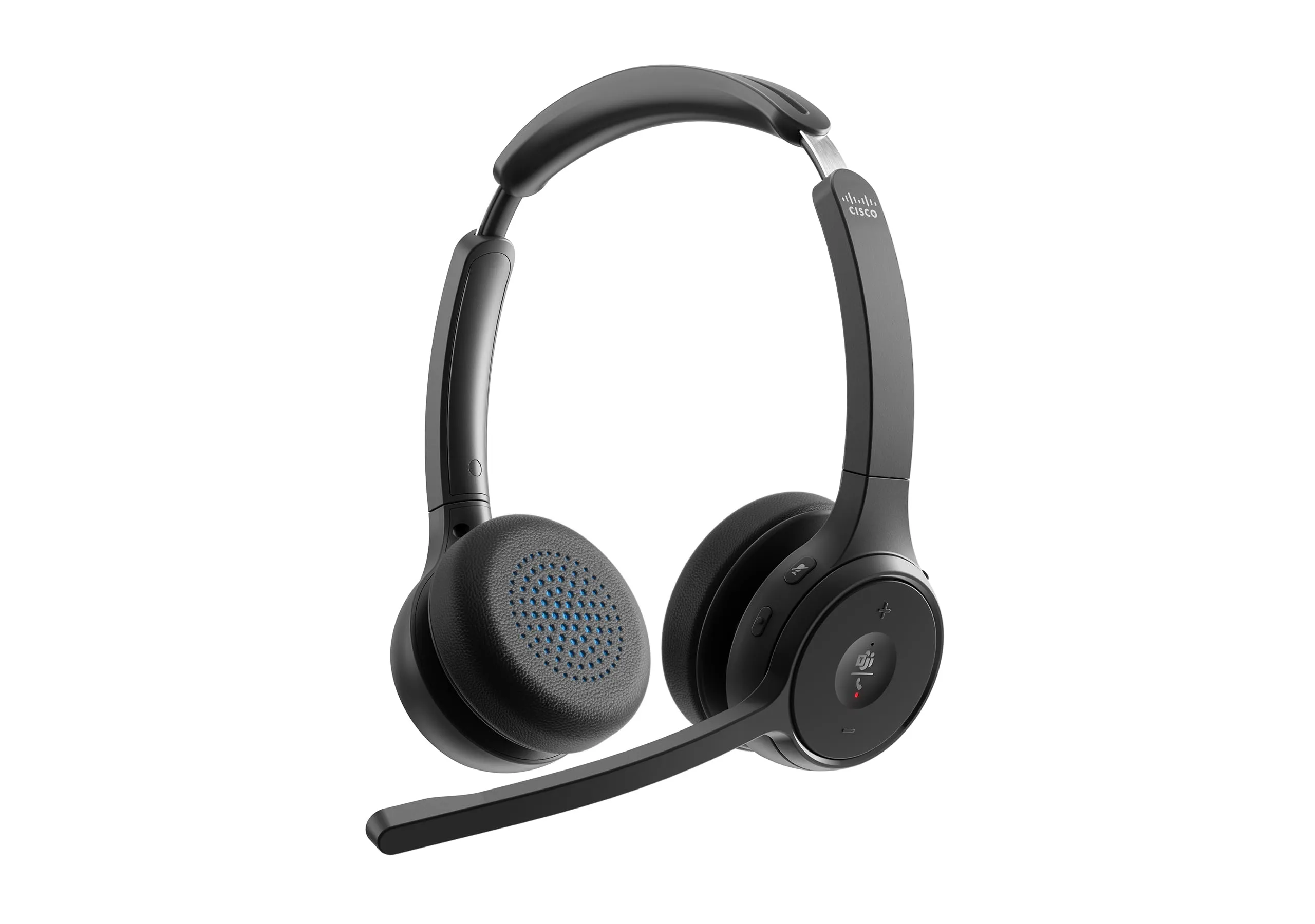 Cisco Headset 722Q Wireless Bluetooth Headphones, Microsoft Teams Button, USB-A Adapter, Carbon Black