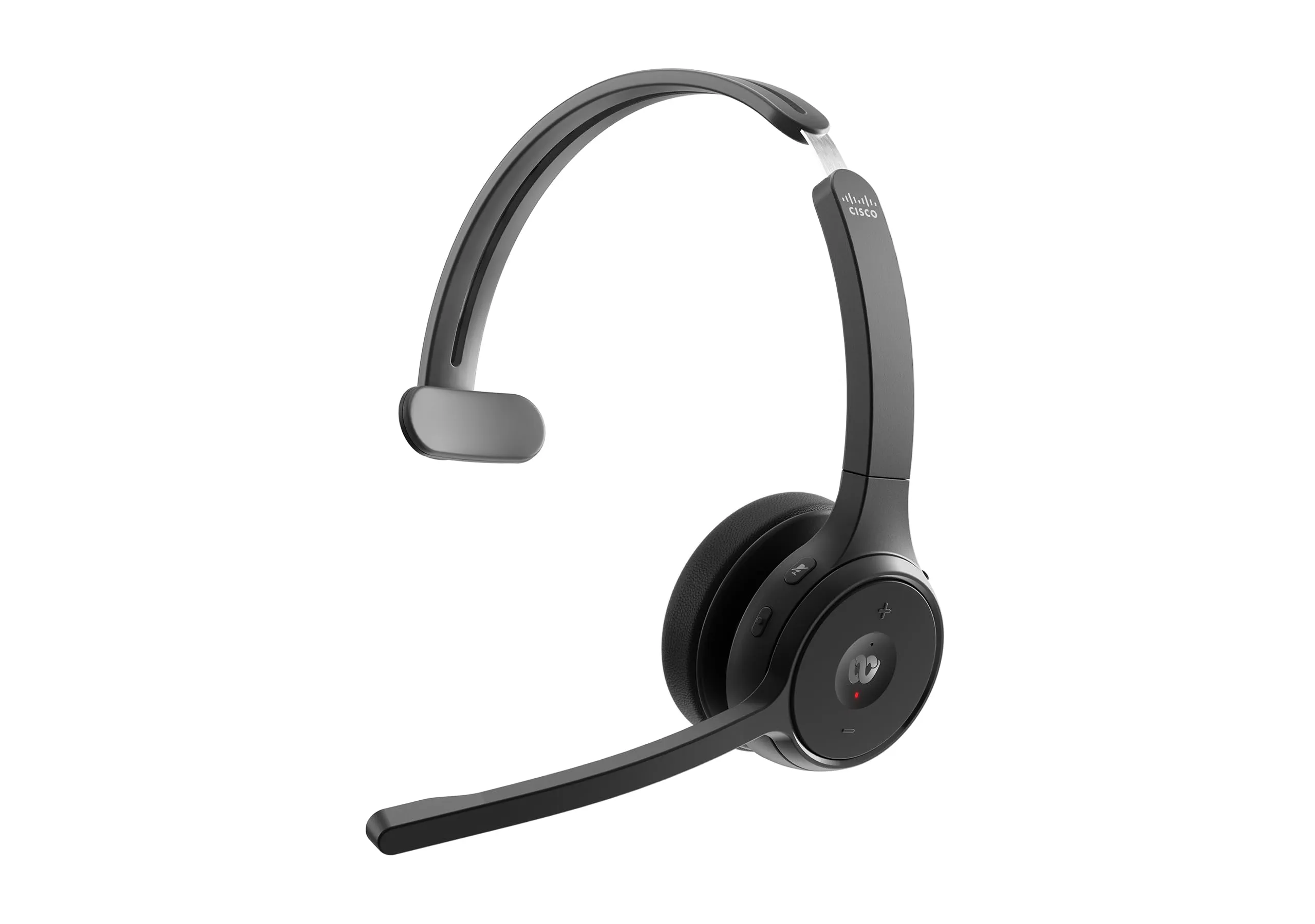 Cisco Wireless Single On-Ear Headset 721, Bluetooth, Webex Button, USB-A Adapter, Carbon Black