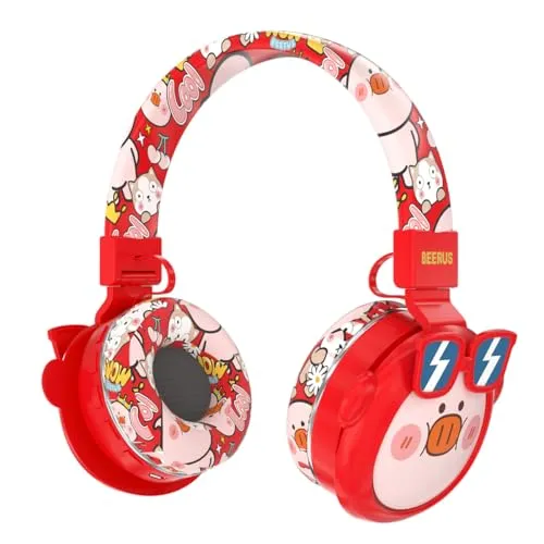 Cute Cartoon Kids Headphones - Wireless 5.3 Foldable Design, Child-Friendly Hearing Protection Mode