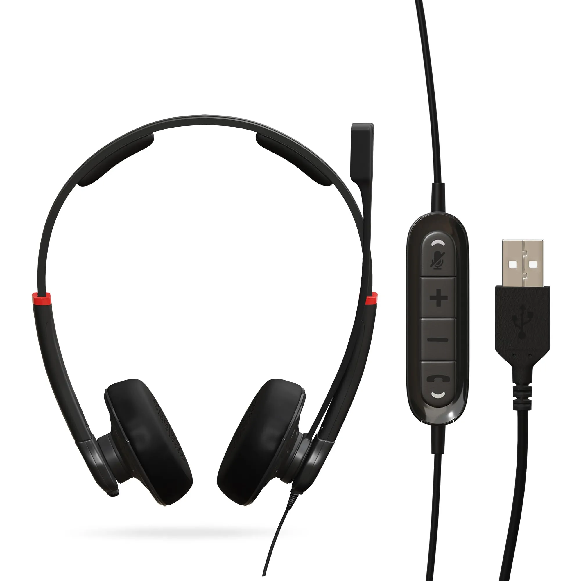 DataLocker USB Wired Headset with Microphone - TAA Compliant, Noise-Canceling, Push-to-Talk