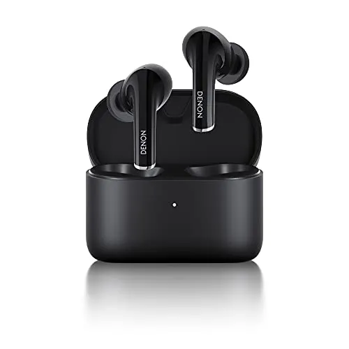 Denon AH-C830NCW Wireless Earbuds - Active Noise Cancelling, 24-Hr Battery, IPX4, Black